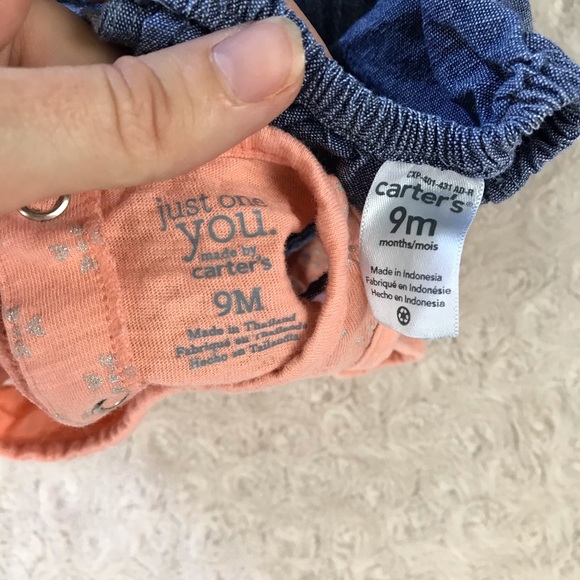 Baby Girl Shirt Bundle Size 9 Months Carter’s Blue - Picture 6 of 6